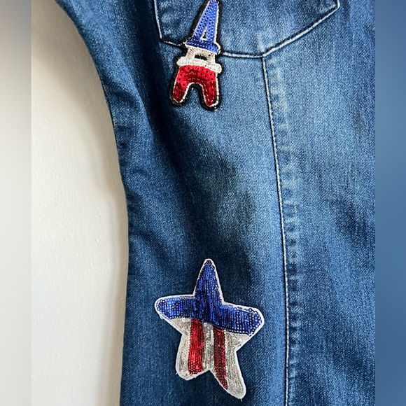 Vintage Denim Dress with Patches - Picture 3 of 6